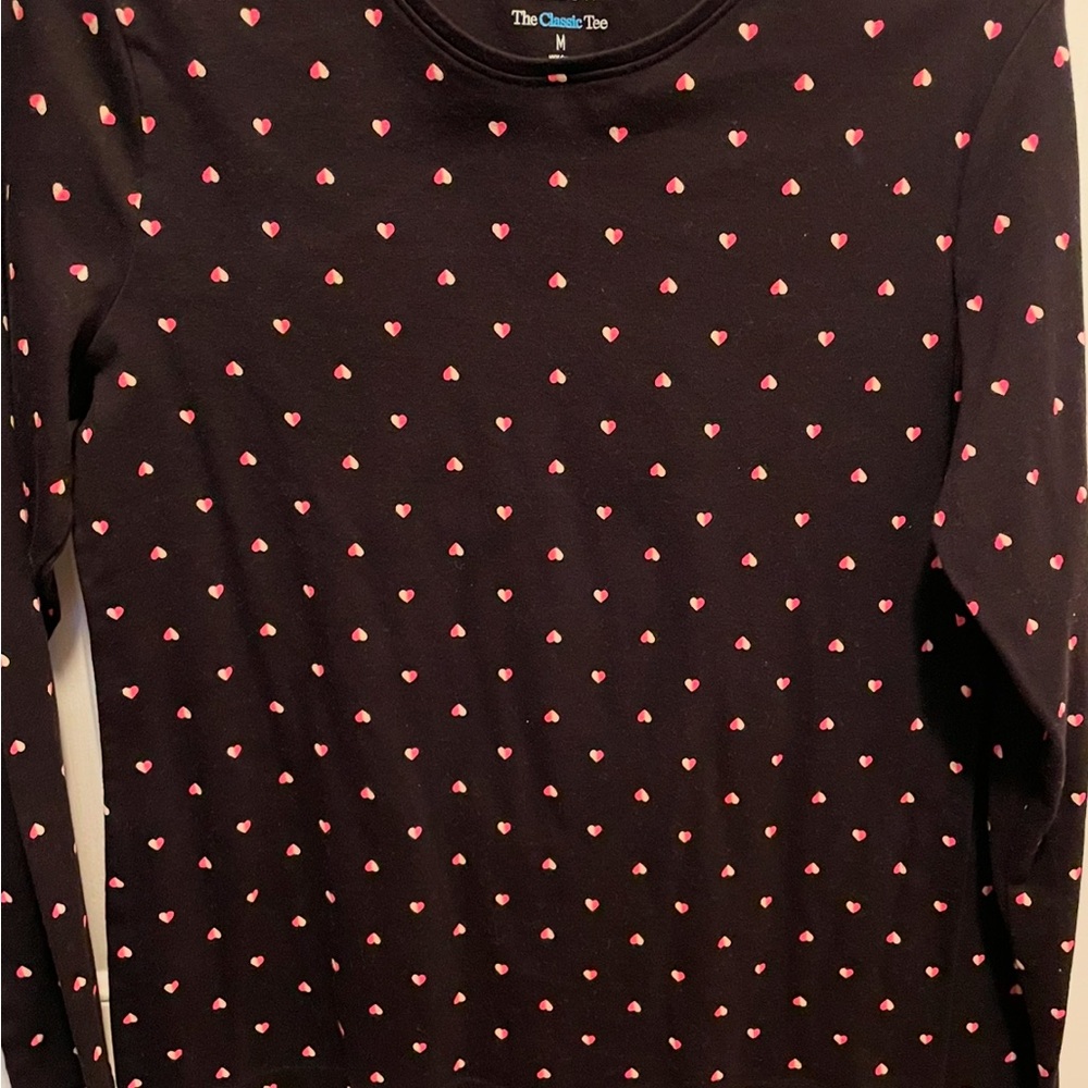 EUC CROFT & BARROW valentines Heart Print Tops M - Picture 9 of 9